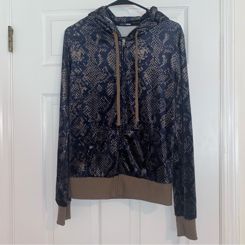 Olive Snake Print Hoodie